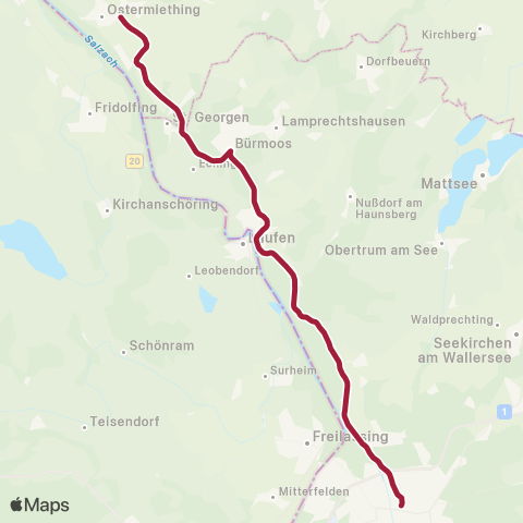 Salzburg Verkehr Salzburg - Ostermiething map