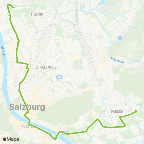 Salzburg Verkehr Salzburg Ludwig-Schmederer-Platz-Salzburg Itzling West map