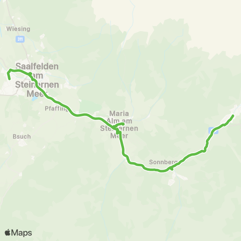 Salzburg Verkehr Skibus Maria Alm Wintersaison - Skibus map