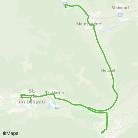 Salzburg Verkehr St.Margarethen Aineck - St.Michael - Katschberg Winterfahrplan Nebensaison map