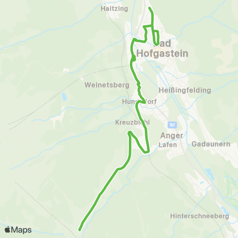 Salzburg Verkehr Einfahrt Nord - Goldbergsiedlung - Angertal Skibus Bad Hofgastein map
