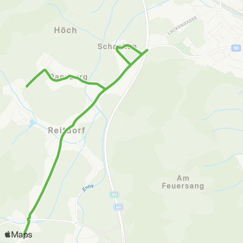 Salzburg Verkehr Skibus R5 St.Johann Reitdorf - Kesselgrub - Spacejet map