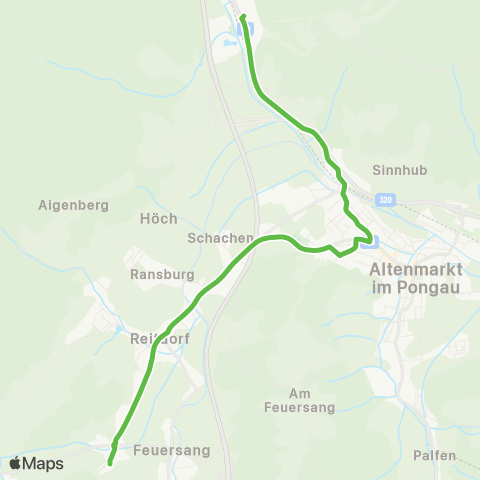 Salzburg Verkehr Skibus A1 Eben Monte Popolo - Spacejet map