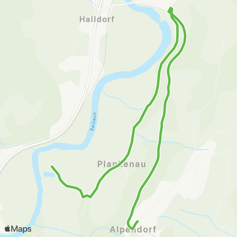 Salzburg Verkehr Skibus L05 Schlosshof - Alpendorf Gondelbahn map