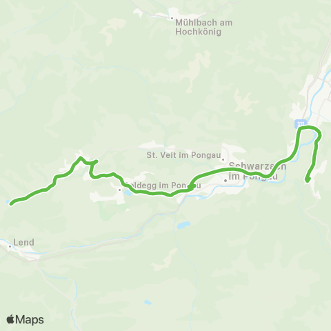 Salzburg Verkehr Skibus L2-3 St. Johann - Goldegger Straße map
