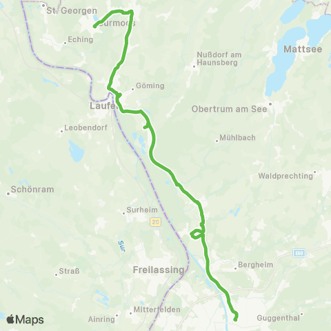 Salzburg Verkehr SEV E1 map