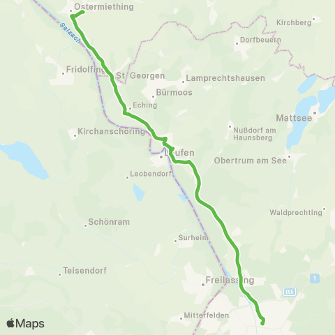 Salzburg Verkehr SEV X11 map