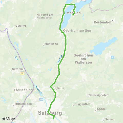 Salzburg Verkehr 121X map