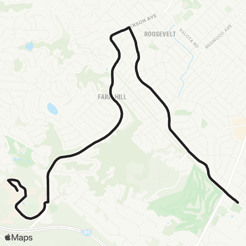 SamTrans Emerald Hills - Woodside HS map