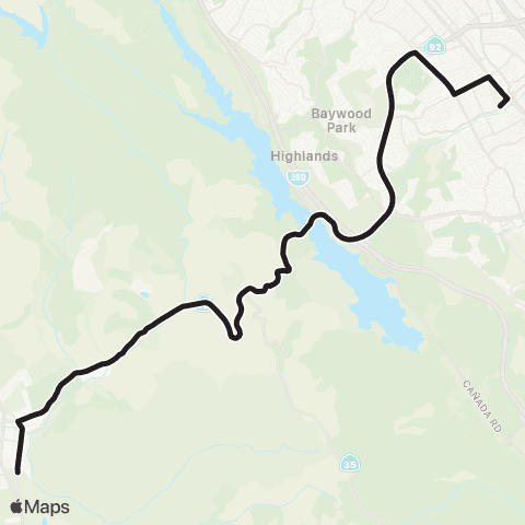 SamTrans SM Med - Hillsdale - CSM - Half Moon Bay map