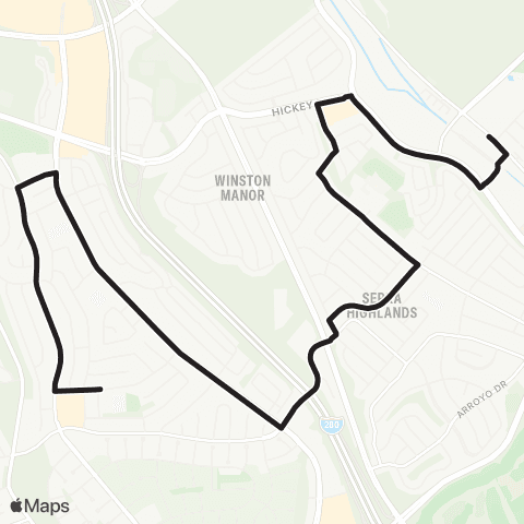 SamTrans El Camino High - Warwick / Christen map