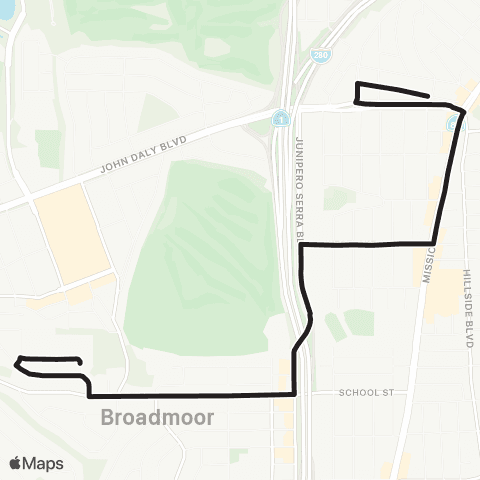 SamTrans Los Olivos / SB - Ben Franklin Sch map