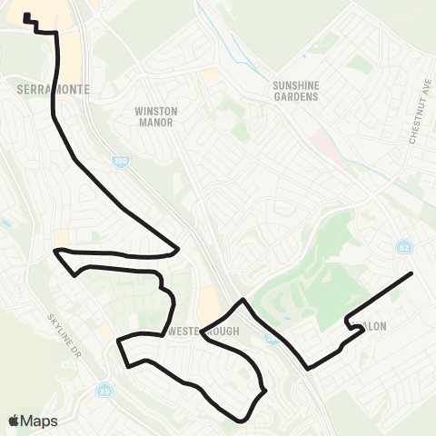 SamTrans Serramonte Center - South City High map