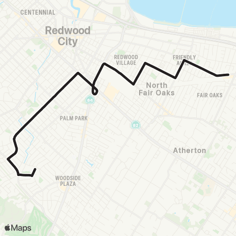 SamTrans Kennedy MS - Florence / 17th map