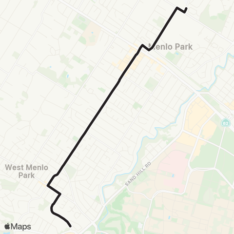 SamTrans Sharon Hts - Menlo-Atherton High School map