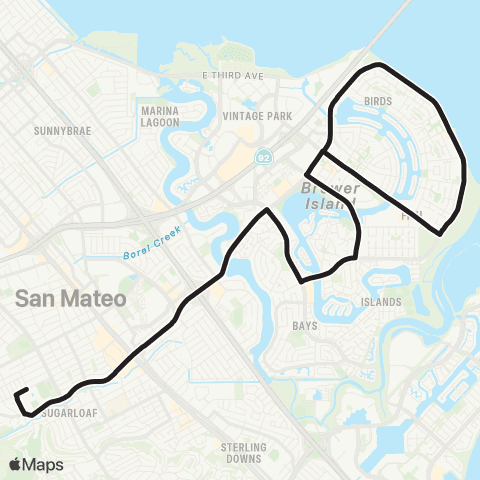SamTrans Foster City - Hillsdale HS map