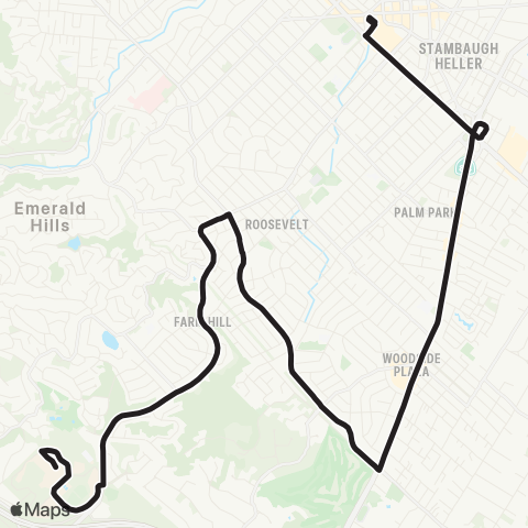 SamTrans Woodside/Alameda - Canada College map