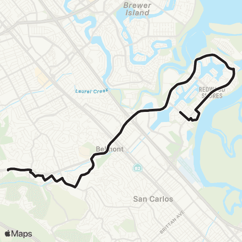 SamTrans Ralston Sch - Brdg/Bowsprit via C Vista map
