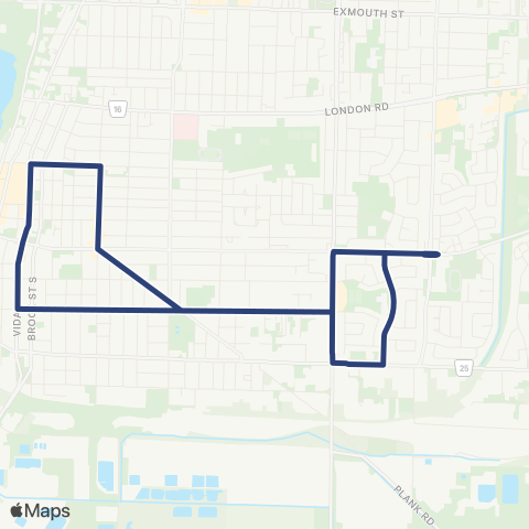 Sarnia Transit Devine map