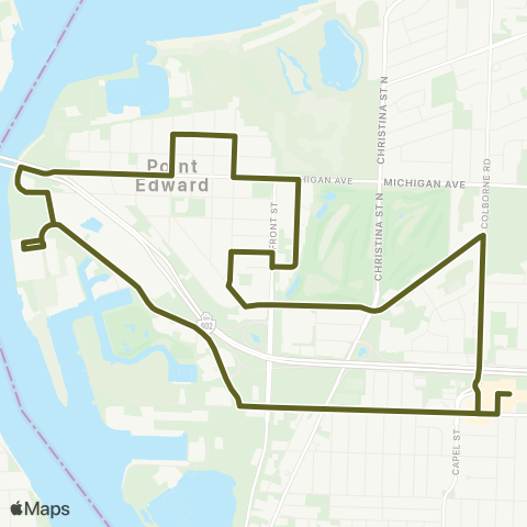 Sarnia Transit Point Edward map