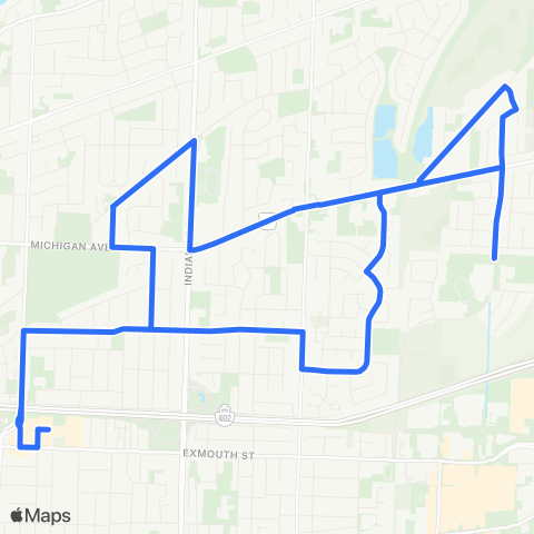 Sarnia Transit Rosedale map