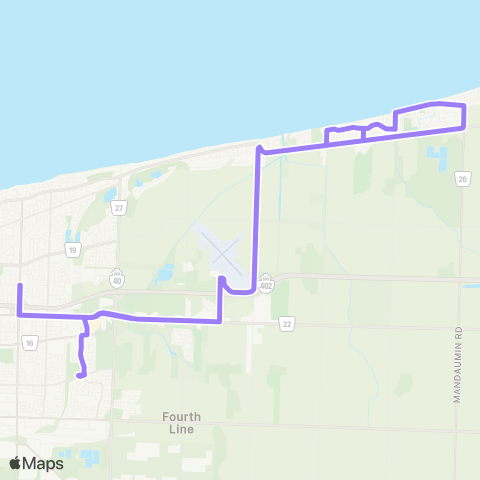 Sarnia Transit Bright's Grove map