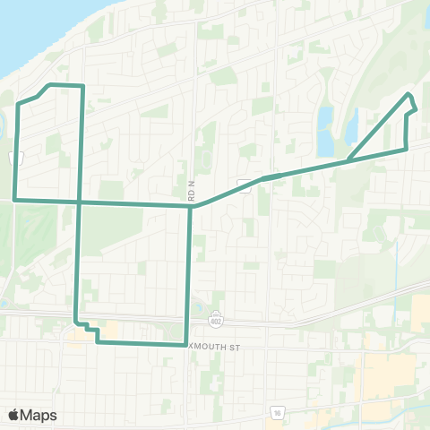 Sarnia Transit North End Express AM map