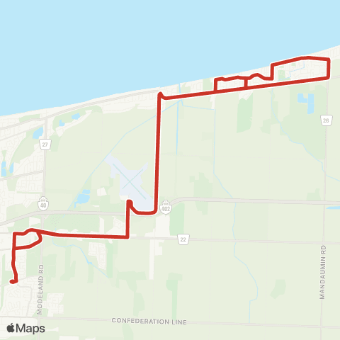 Sarnia Transit Canada Day map
