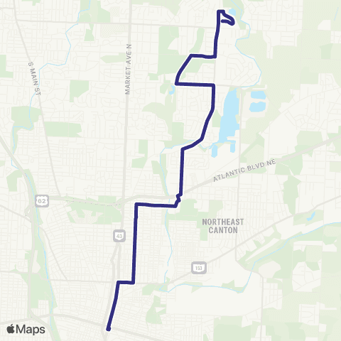 SARTA Plain Twp - Downtown Canton map