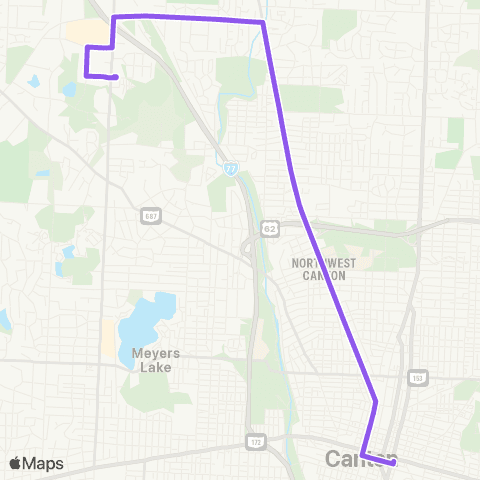 SARTA Belden Village - Downtown Canton map