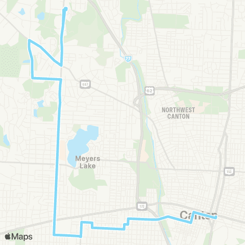 SARTA Downtown Canton - Belden Village map