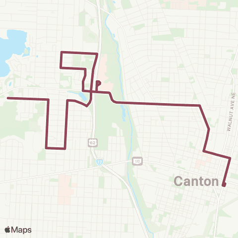SARTA Downtown Canton - Fairgrounds map