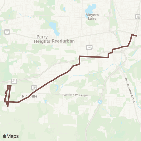 SARTA Downtown Canton - Perry Hills map