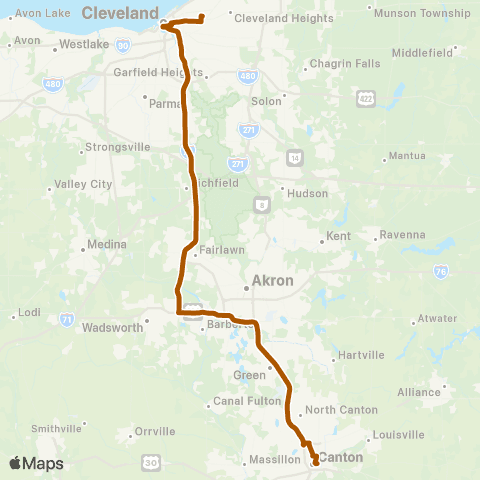 SARTA Downtown Canton-Cleveland Oh Wade P map