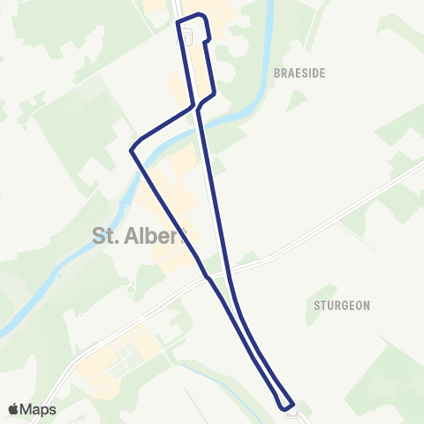 St. Albert Transit Farmers Market Shuttle map