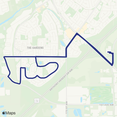 St. Albert Transit Heritage Lakes - Riel map