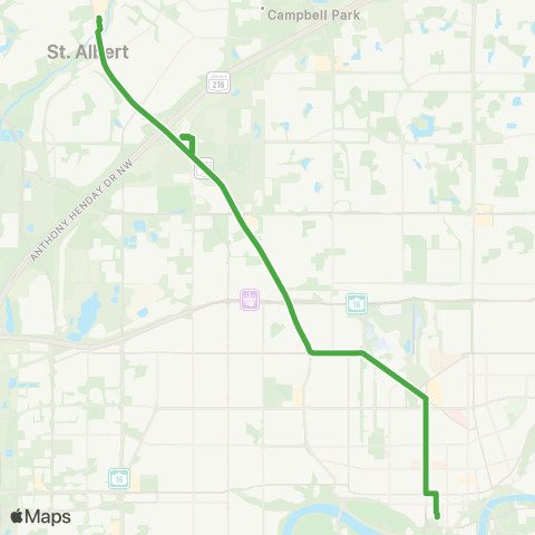 St. Albert Transit Government Centre Express map