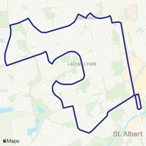 St. Albert Transit Lacombe - Deer Ridge map