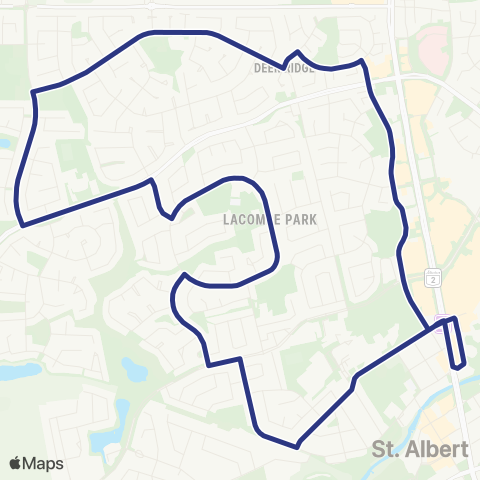 St. Albert Transit Deer Ridge - Lacombe map