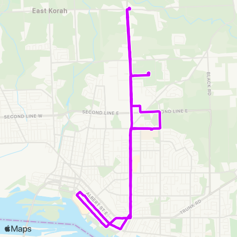 Sault Ste. Marie Transit Great Northern Road map