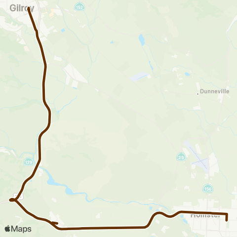 County Express Gilroy Greyhound map