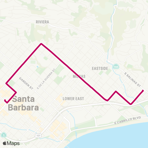 MTD East Santa Barbara map