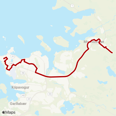 Strætó Mosfellsbær - Vesturbær map