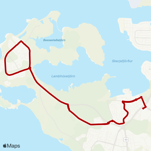 Strætó Ásgarður - Álftanes - Ásgarður map