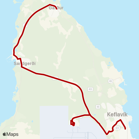 Strætó Reykjanesbær - Sandgerði map