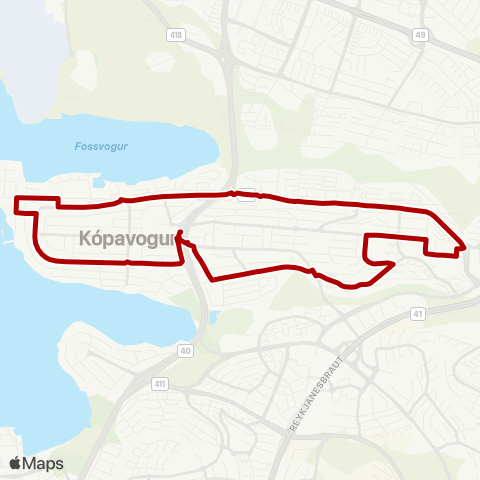 Strætó Hamraborg - Engihjalli - Hamraborg map