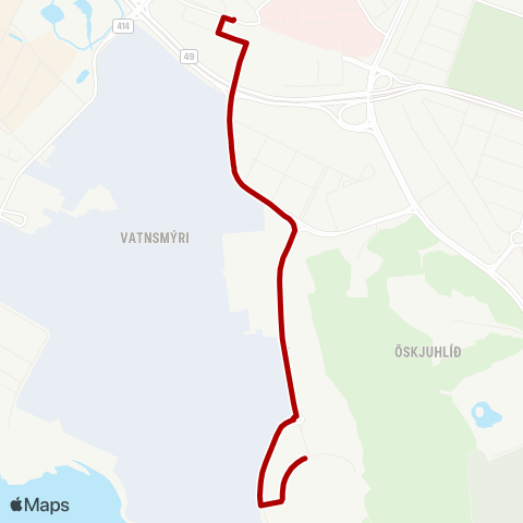 Strætó Nauthóll - Gamla Hringbraut map