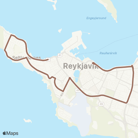 Strætó 107 - Menningarnótt 2025 map