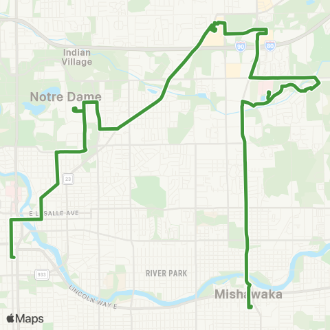 Transpo ND-UP Mall-Mishawaka map
