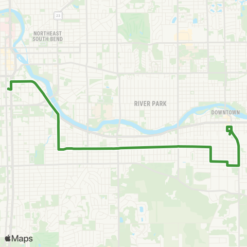 Transpo Southside Mishawaka map